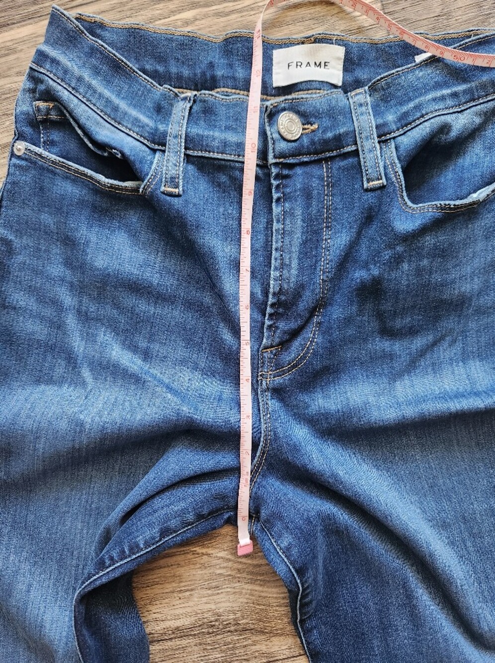 Frame Denim Le Slim Palazzo Raw After Lupine Wide-Leg Jeans Size 29 - Picture 8 of 11